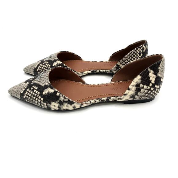 Coach Women's Snakeskin D'Orsay Pointed Toe Flats Size 6 NEW - Picture 6 of 11